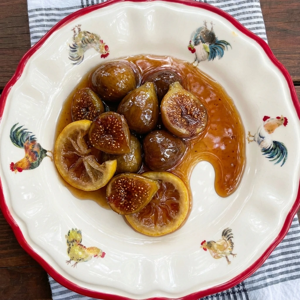 Single serving of Old Fashioned Fig Preserves on a white plate