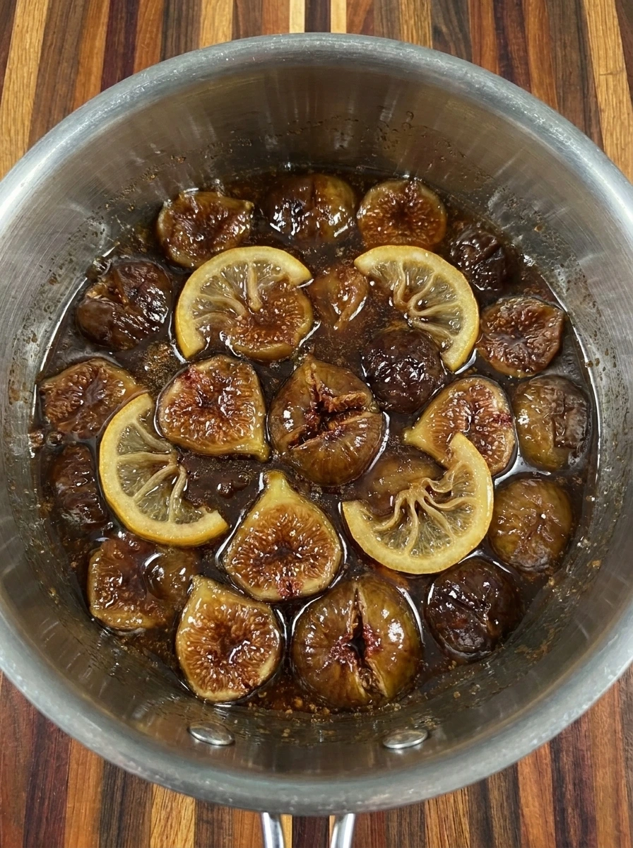Thick Old Fashioned Fig Preserves finished with vanilla