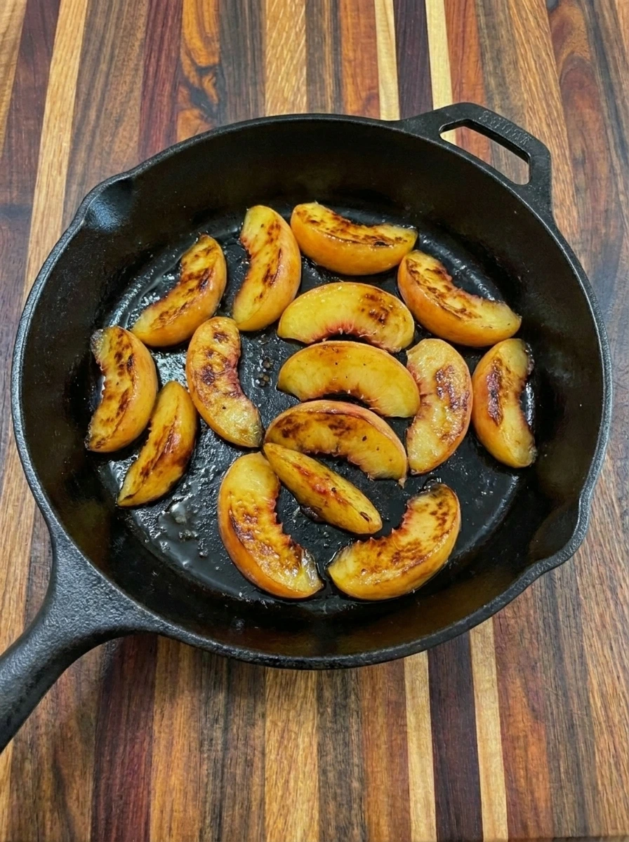 Charred peaches for Peach Caprese Salad