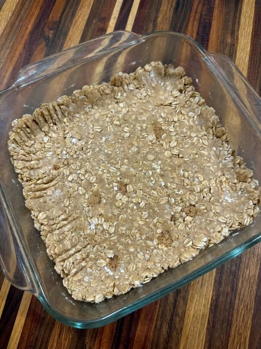 Pressed oat crust for Raspberry Oatmeal Bars