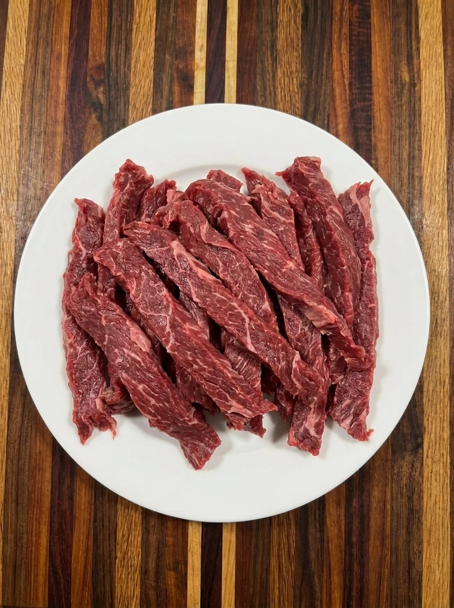 Sliced beef for Slow Cooker Beef and Broccoli
