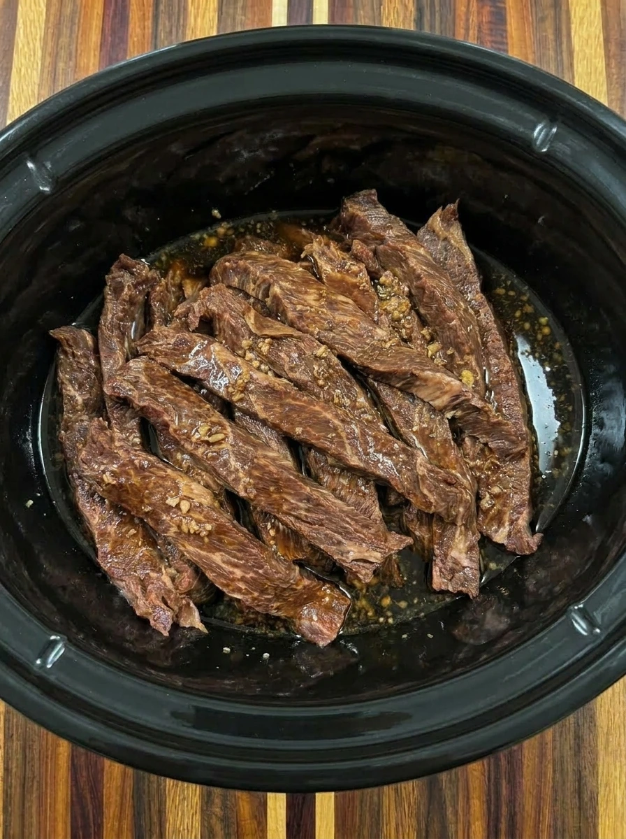 Tender slow cooked beef in sauce