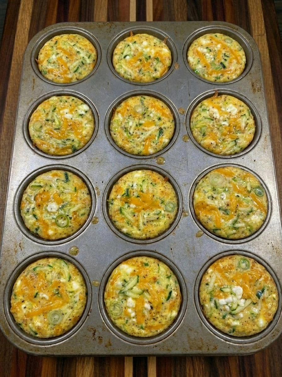 Baked Zucchini Egg Bites in a muffin tin