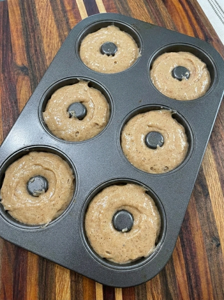 Apple Cider Donuts batter in donut pan