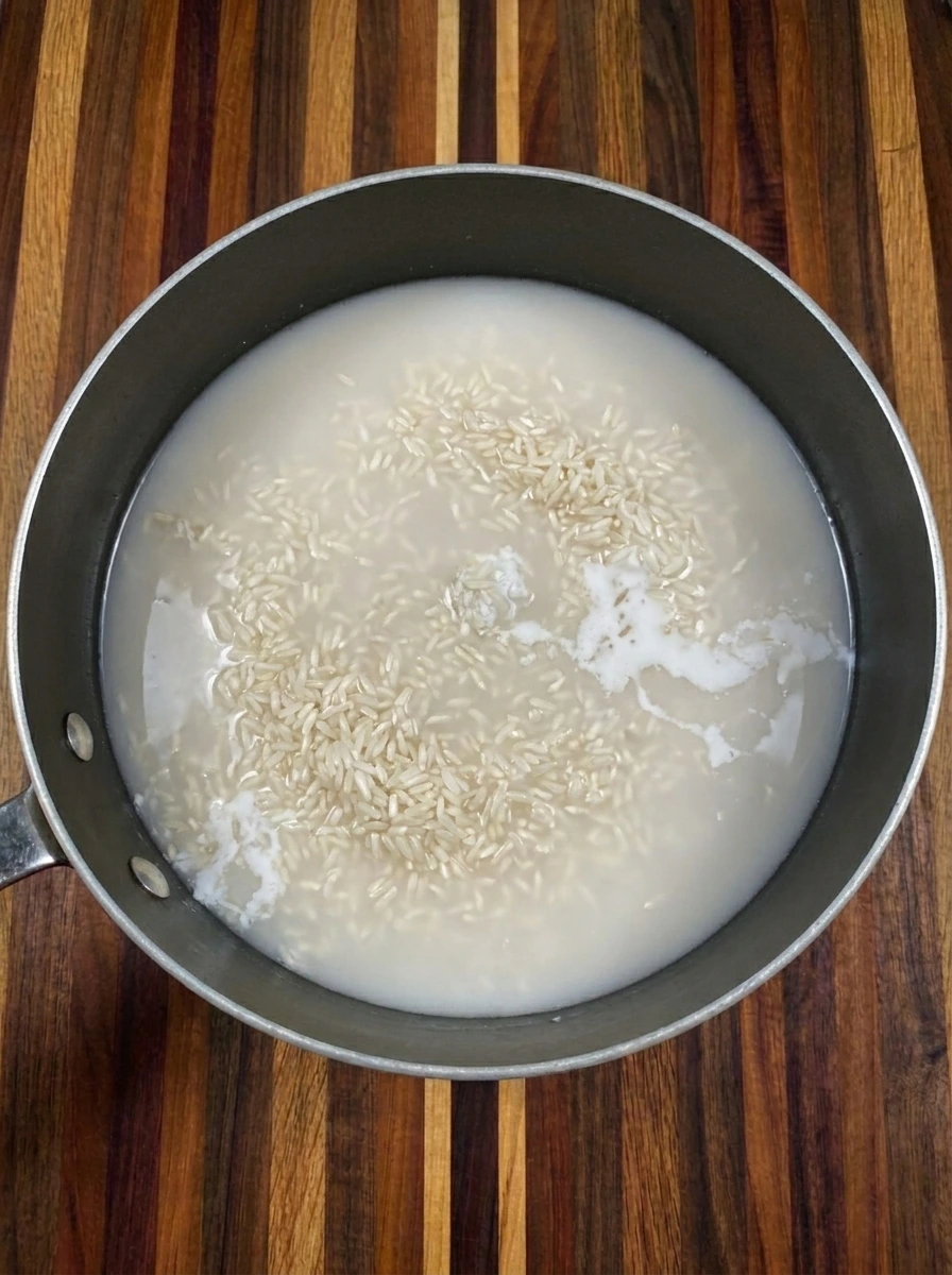 Jasmine rice combined with coconut milk for Banana Rice Bowl