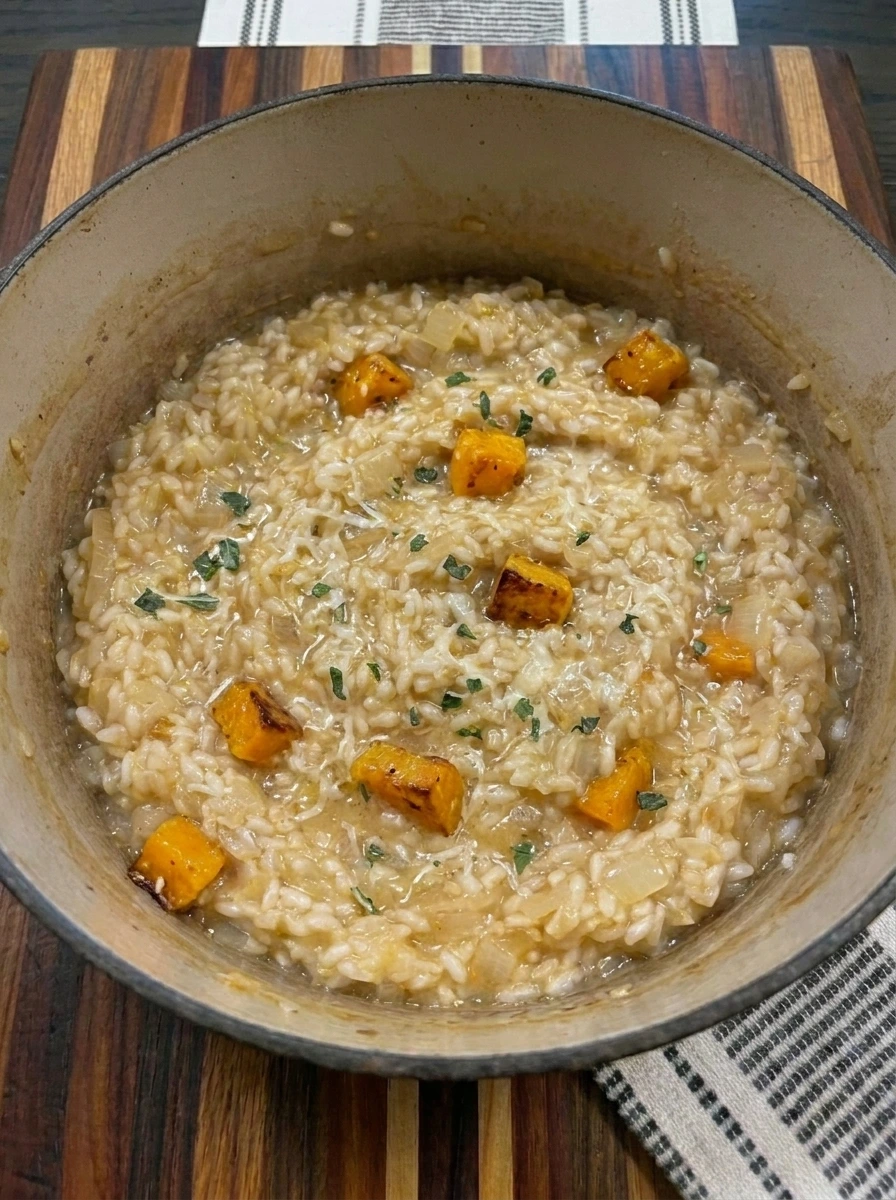 Butternut squash and parmesan folded into creamy risotto