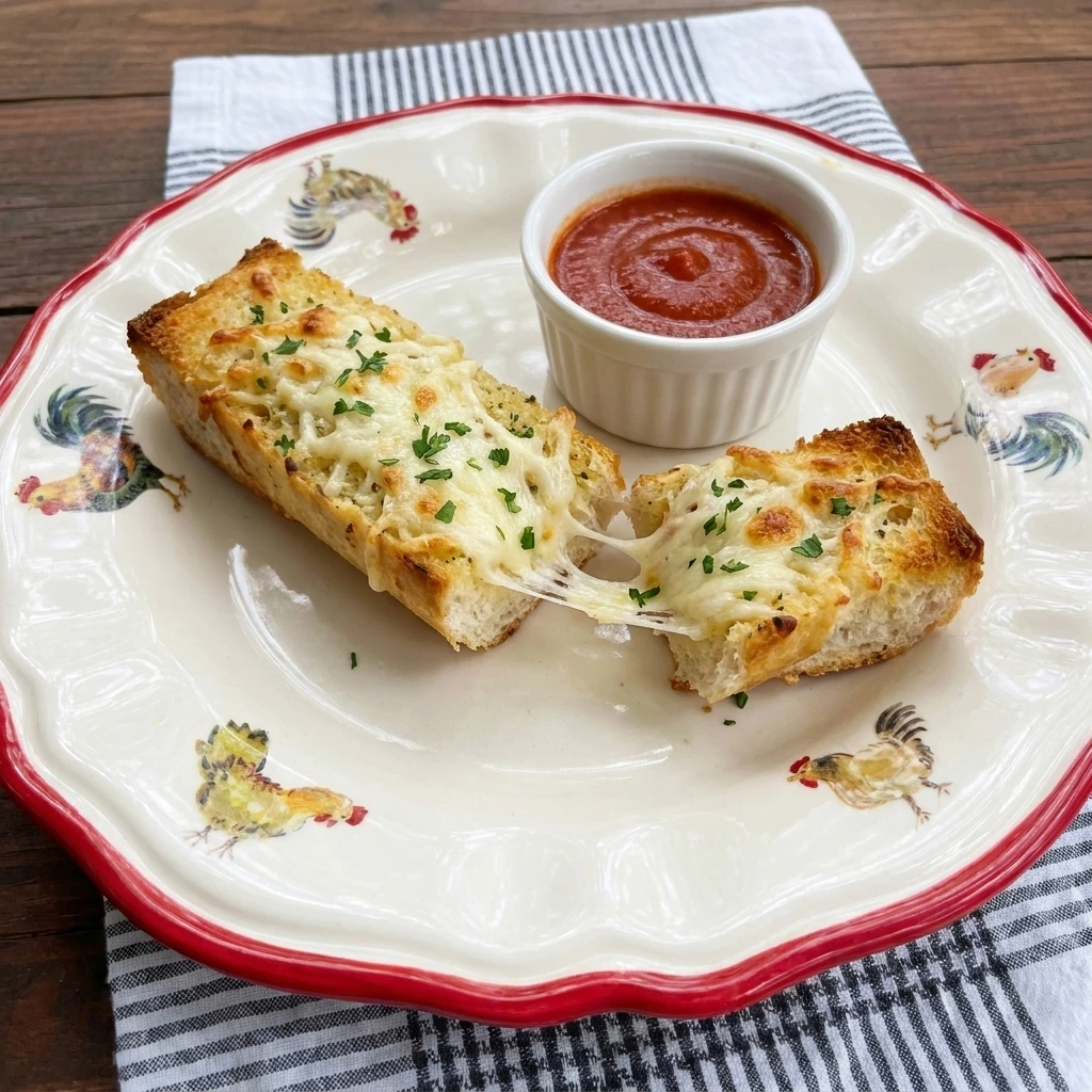 Single Cheesy Garlic Bread Dipper served with warm marinara