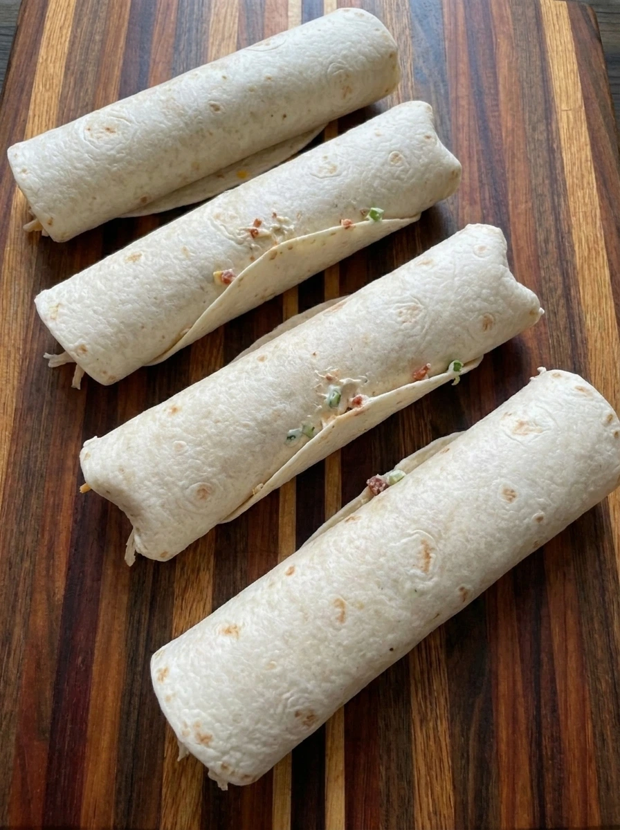 Four rolled Chicken Bacon Ranch Pinwheel tortilla logs