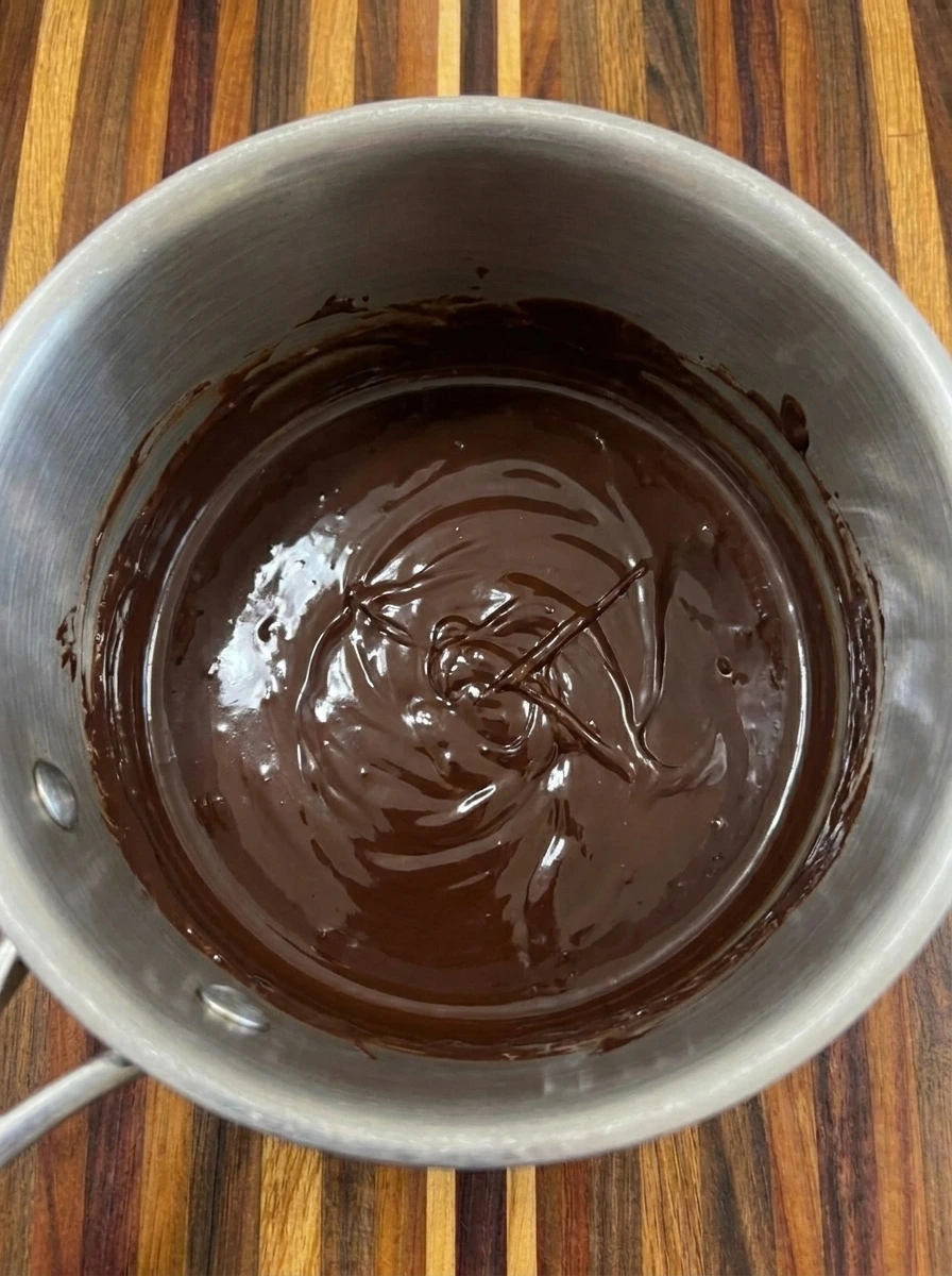Glossy melted chocolate for coating Chocolate Banana Freezer Bites