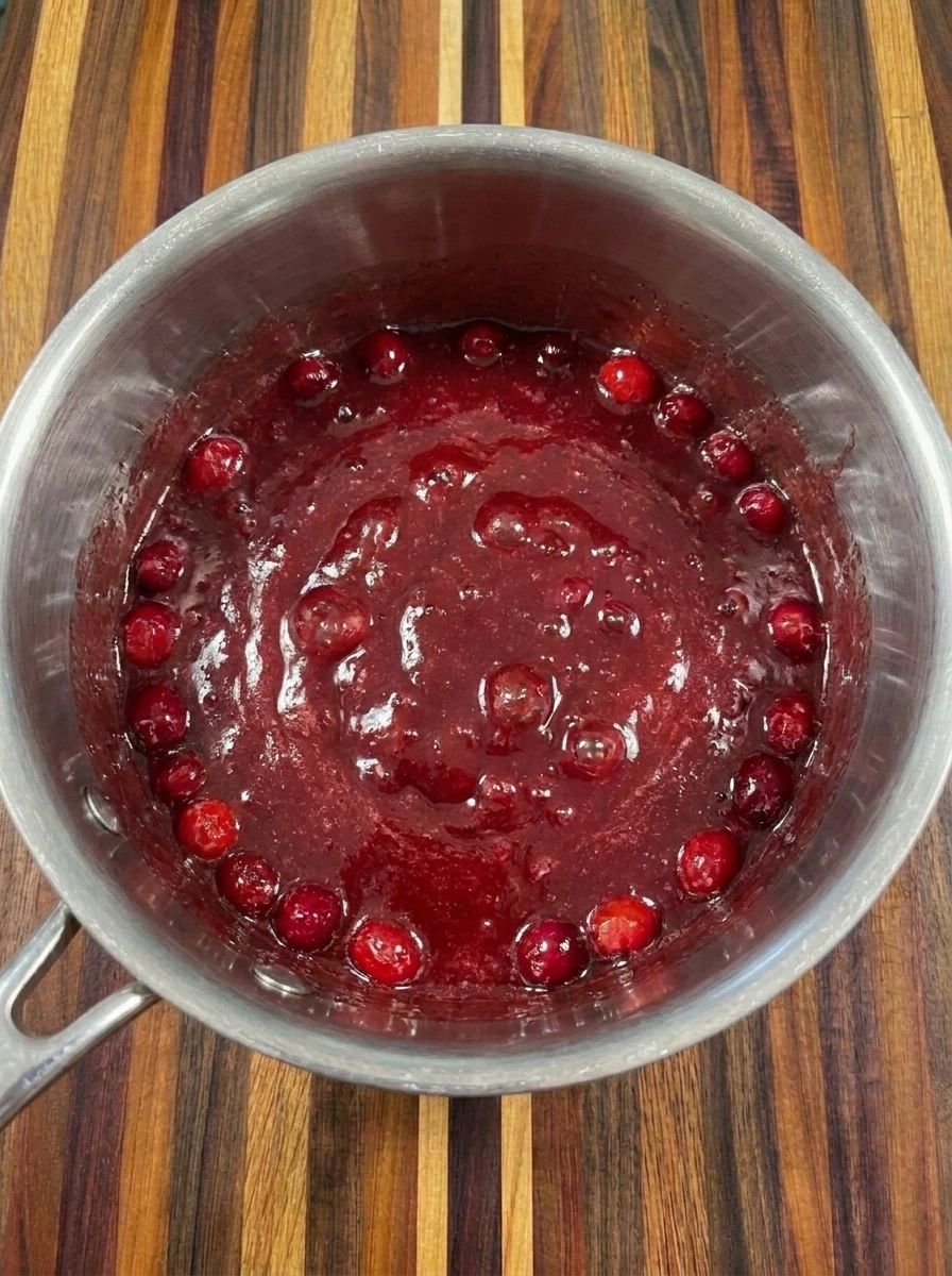Glossy cranberry glaze for Cranberry Meatballs