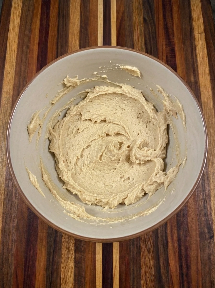 Butter and sugars creamed for Cranberry White Chocolate Cookies