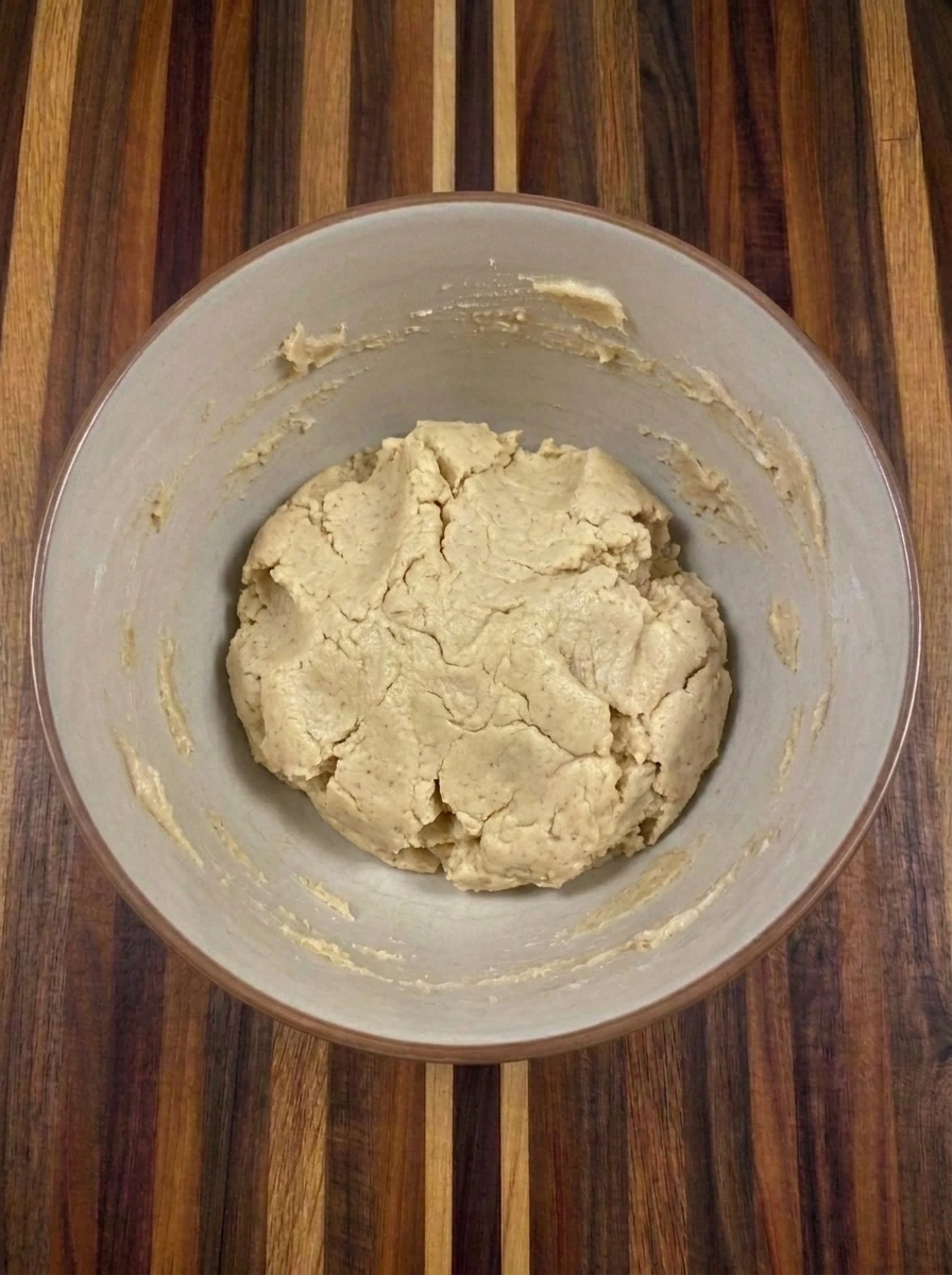 Flour folded into Cranberry White Chocolate Cookie dough