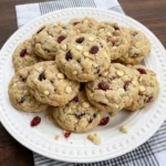 Homemade Cranberry White Chocolate Cookies with golden edges and chewy centers