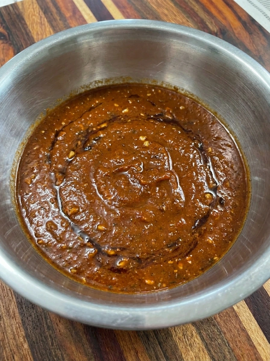 Reddish brown chipotle sauce for Crockpot Barbacoa Beef