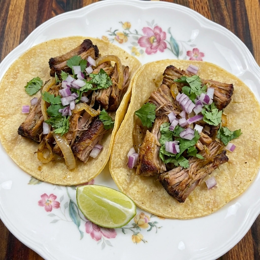 Fill and finish the tacos for Crockpot Carnitas