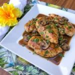 Crockpot Chicken Marsala with tender chicken and mushrooms in rich sauce