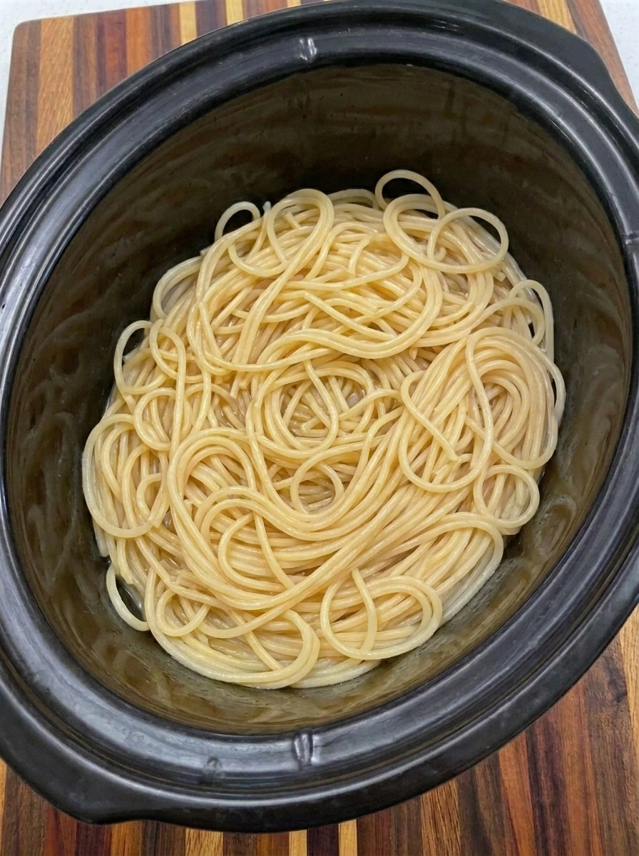 Eight ounces of spaghetti cooked until just tender