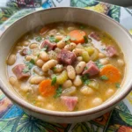 Crockpot Ham and Bean Soup with tender beans and smoky ham