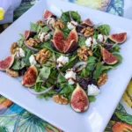 Fig Goat Cheese Salad with toasted walnuts and balsamic dressing