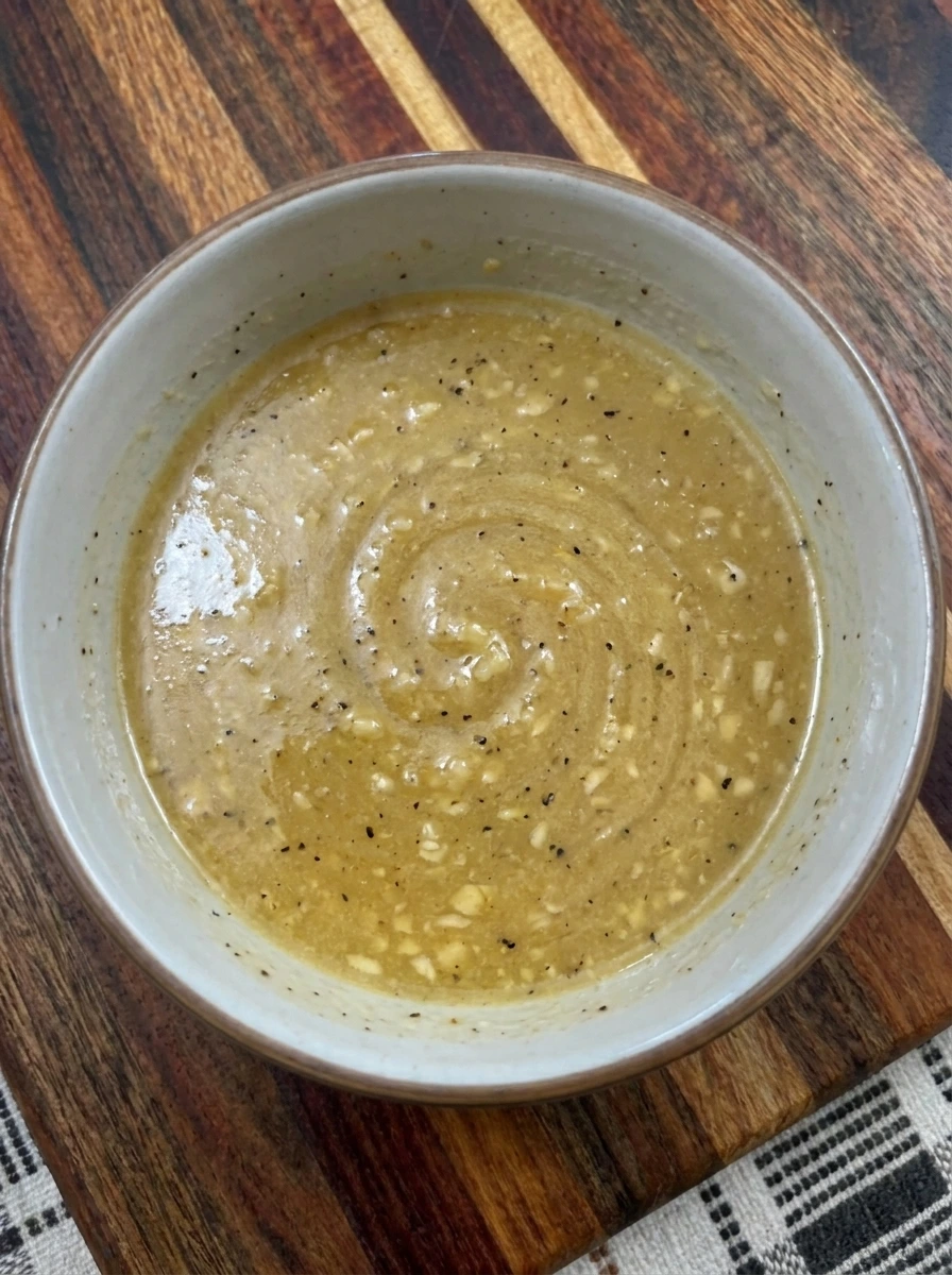 Golden lemon Dijon dressing for Grilled Patty Pan Squash Salad