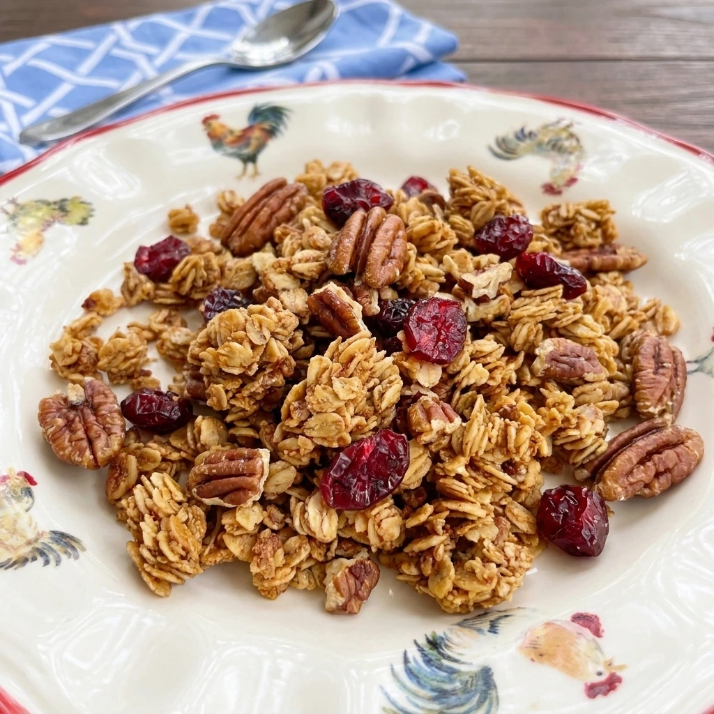 Maple Pecan Granola with golden oat clusters and toasted pecans
