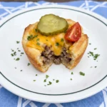 Mini Cheeseburger Cups with beef and melted cheddar