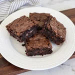 Fudgy Patty Pan Squash Chocolate Brownies with crackly tops and melted chocolate chips