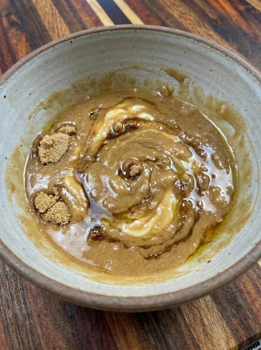 Creamy wet mixture for Patty Pan Squash Muffins