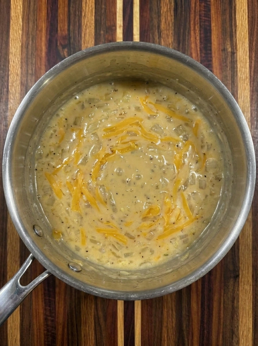 Creamy cheddar sauce for Slow Cooker Cheesy Scalloped Potatoes