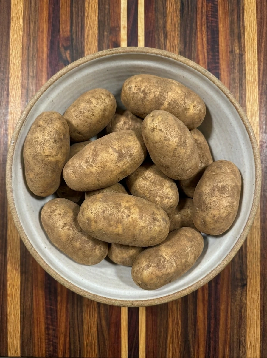Thinly sliced russet potatoes for Slow Cooker Cheesy Scalloped Potatoes