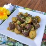 Slow Cooker Garlic Butter Beef Bites and Potatoes with parsley