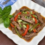 Slow Cooker Pepper Steak with tender beef and colorful peppers