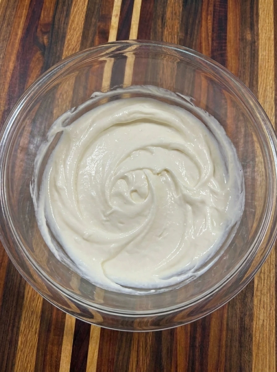 Creamy vanilla yogurt mixture for Strawberry Shortcake Yogurt Cups