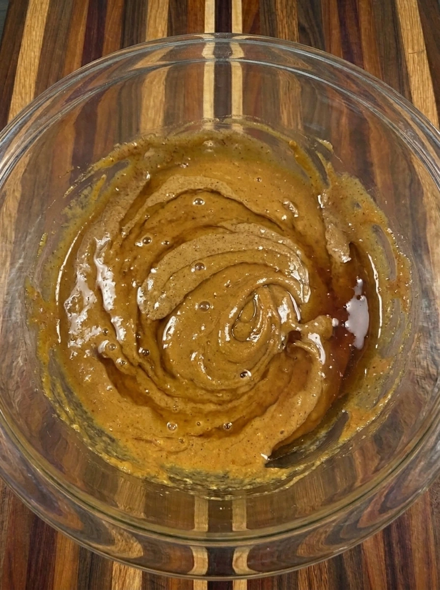 Sweet potato and almond butter wet brownie mixture