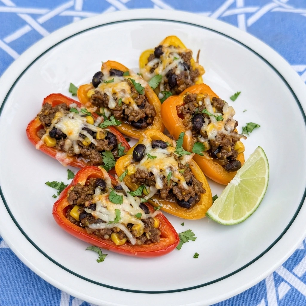 Single serving of six Taco Stuffed Mini Peppers