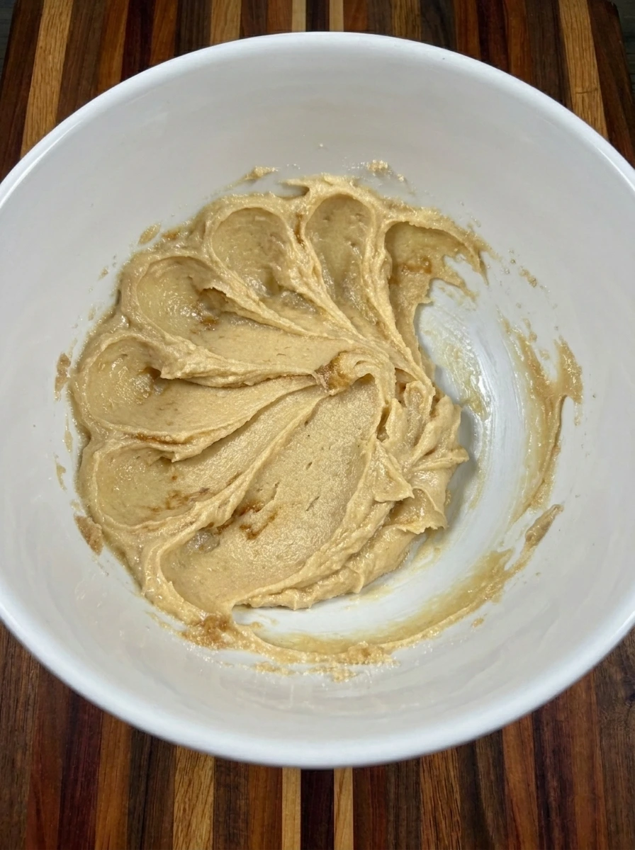 Creamed butter and sugars for Zucchini Oatmeal Cookies