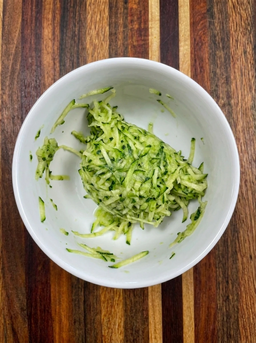 Finely grated and lightly squeezed zucchini for oatmeal cookies