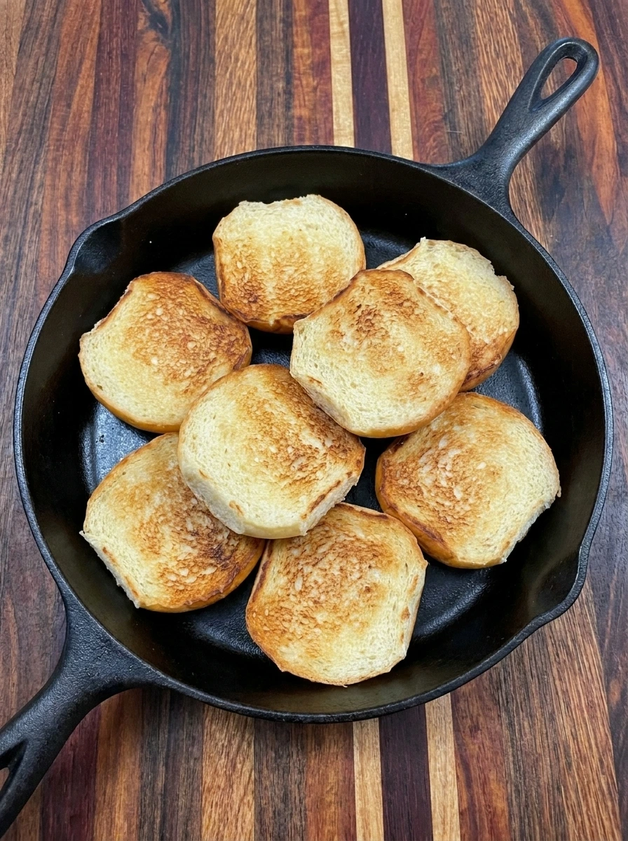 Four brioche buns toasted until lightly golden
