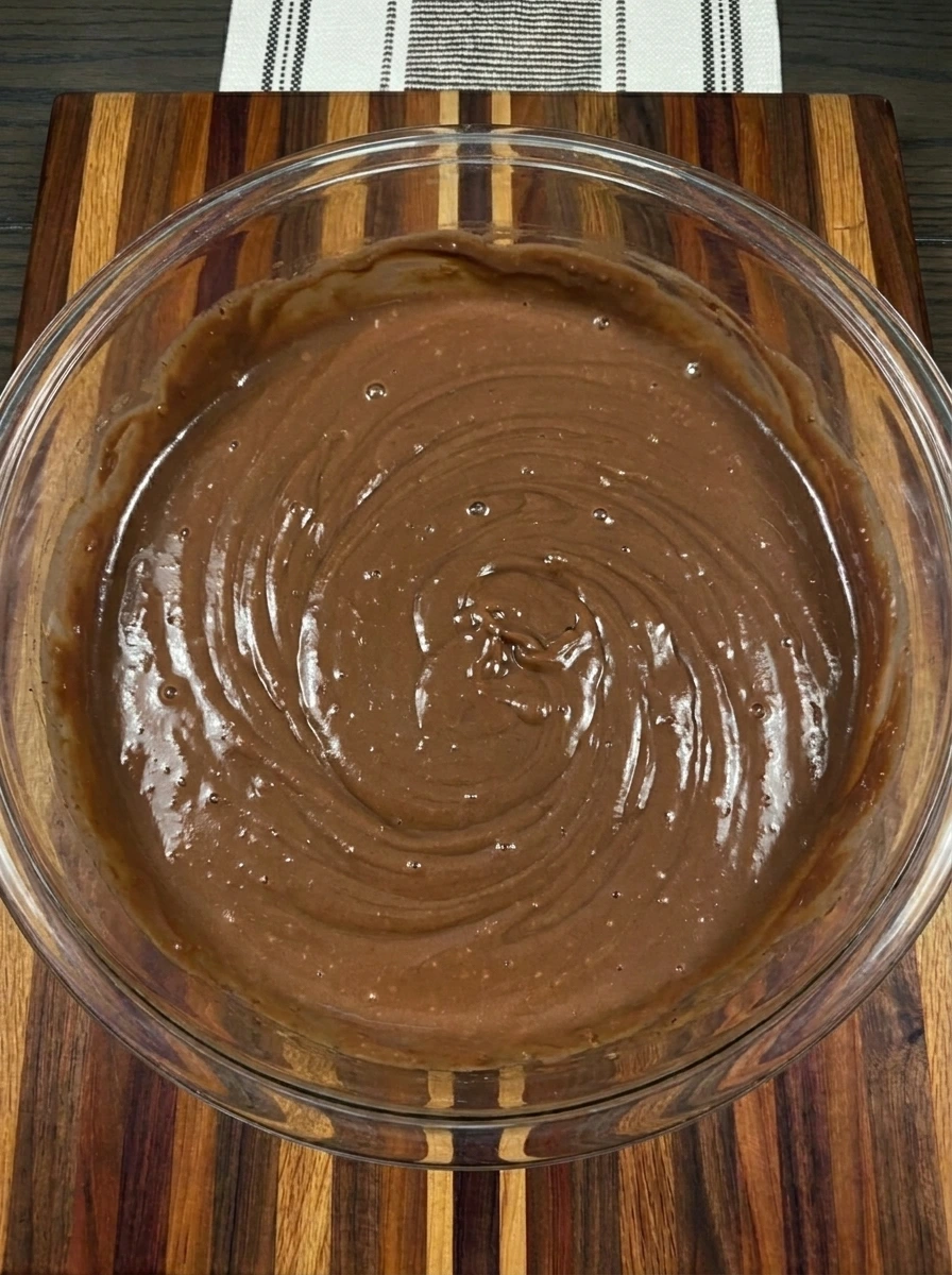 Thick chocolate pudding mixed for Halloween Graveyard Dirt Cups