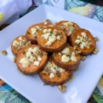 Honey Feta Sweet Potato Rounds with feta honey thyme and walnuts