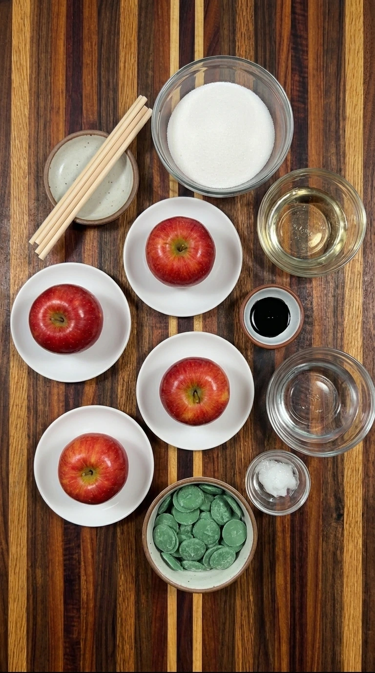 Ingredients measured separately for homemade Poison Apples