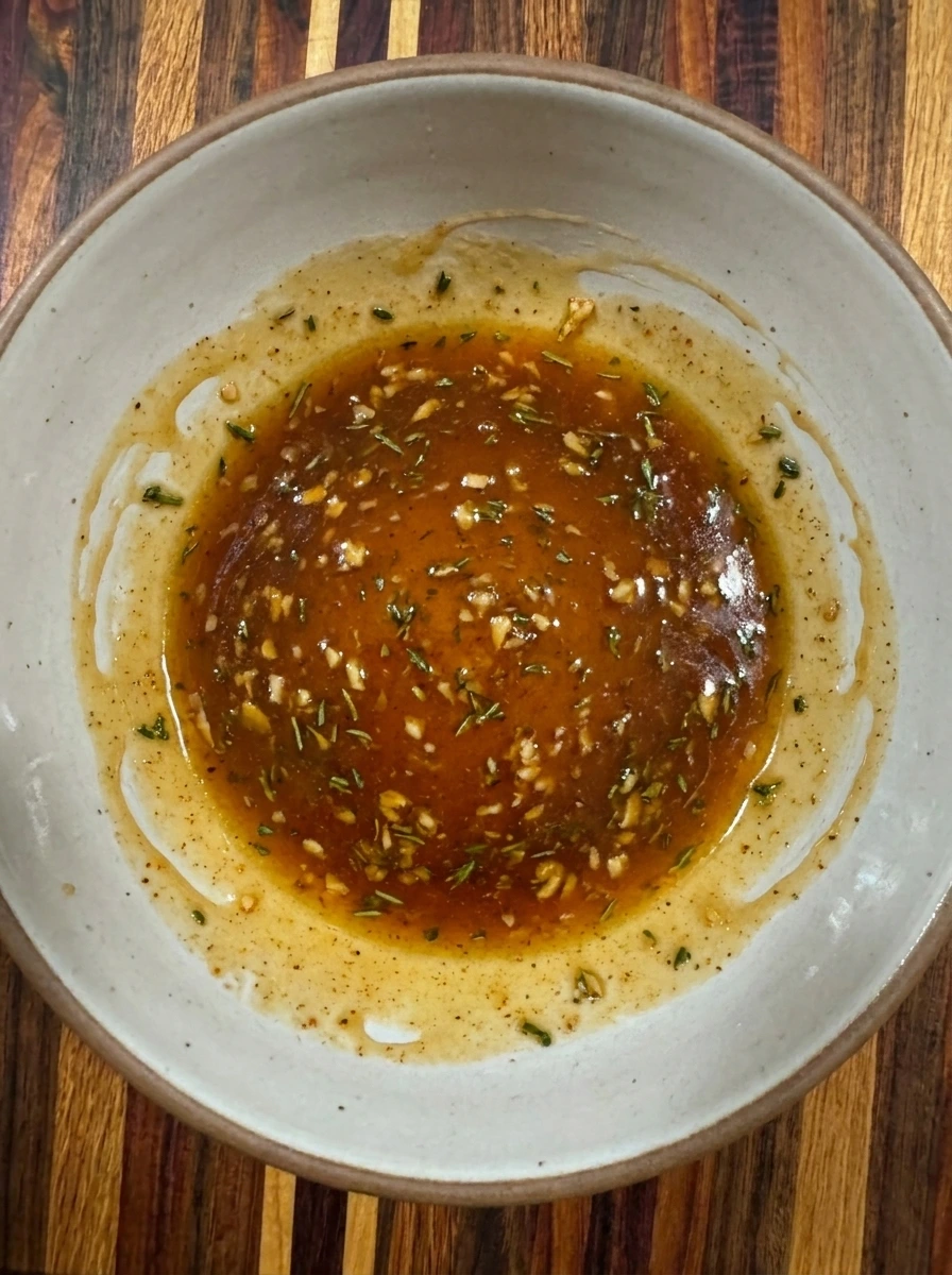 Maple Dijon herb glaze mixed for Maple-Glazed Turkey Breast