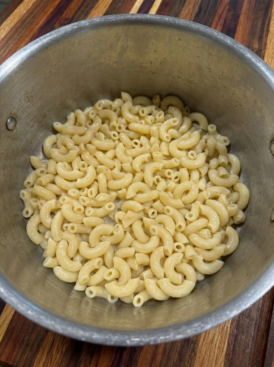 Elbow macaroni cooked until barely tender for Pumpkin Mac and Cheese
