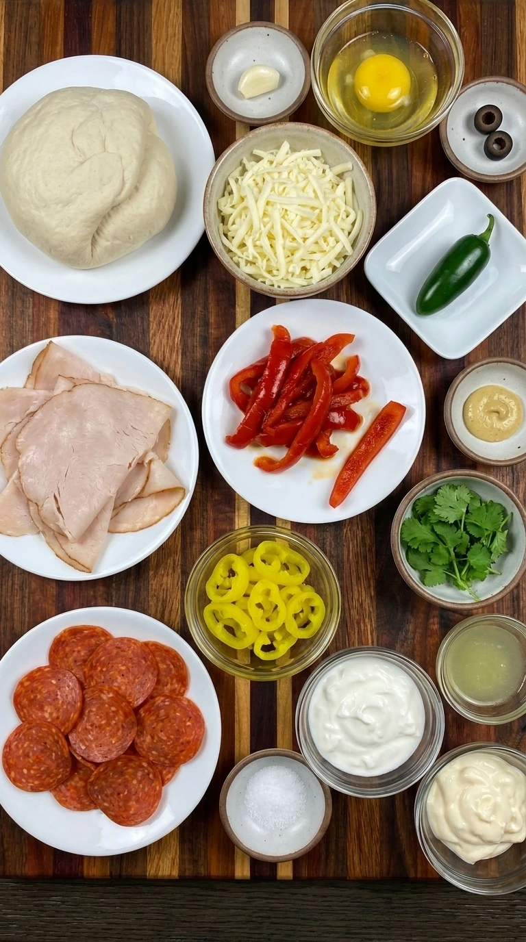 Ingredients for Snakewich with Venom Sauce arranged in separate small containers