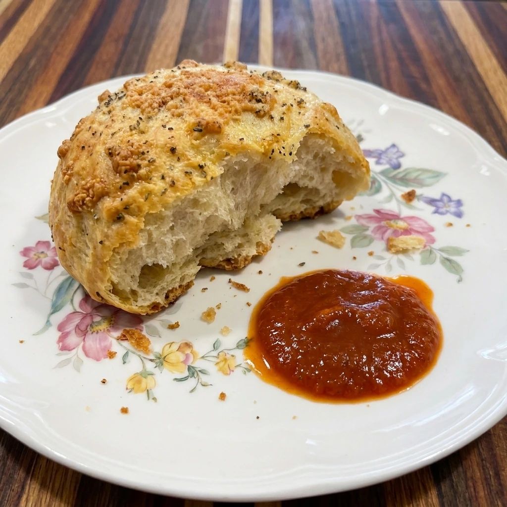 Torn serving of Halloween Spider Bread showing soft interior