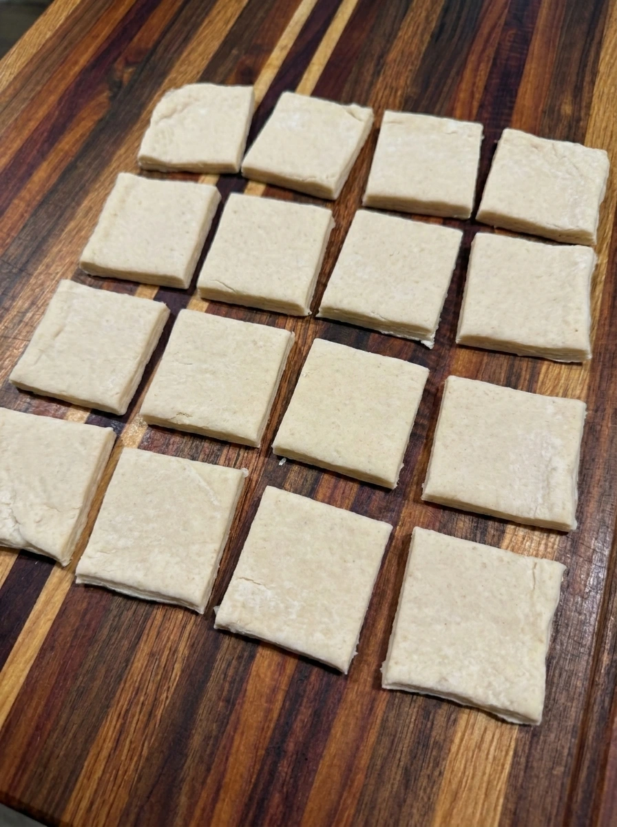 One puff pastry sheet cut into 16 squares for pizza bites